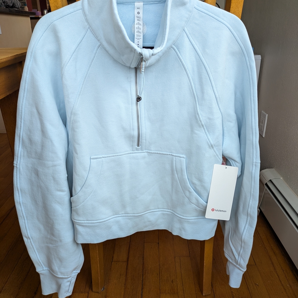 Lululemon Light Blue Half-Zip Sweatshirt